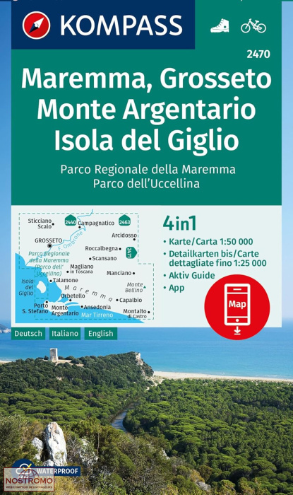 2470 MAREMMA -  GROSSETO | carte de randonnée Kompass