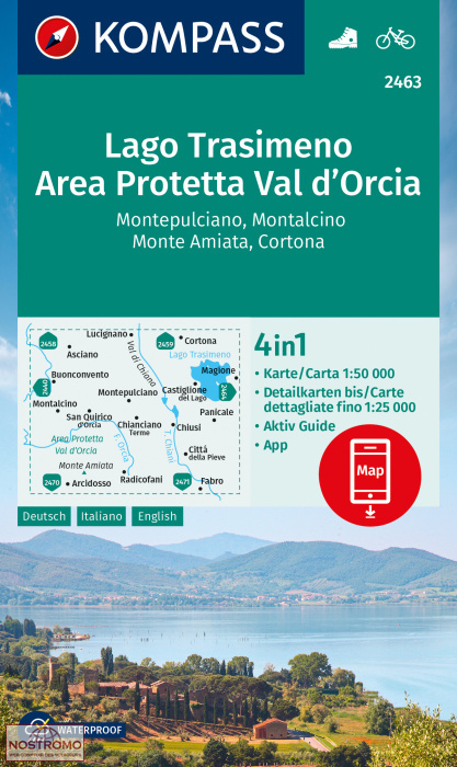 2463 LAGO TRASIMENO - AREA PROTETTA VAL D'ORCIA | Kompass hiking map