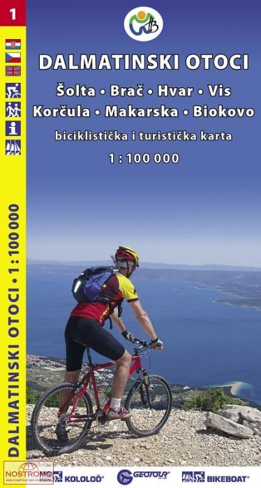 CÔTE DALMATE 1 | carte de cyclotourisme Shocart