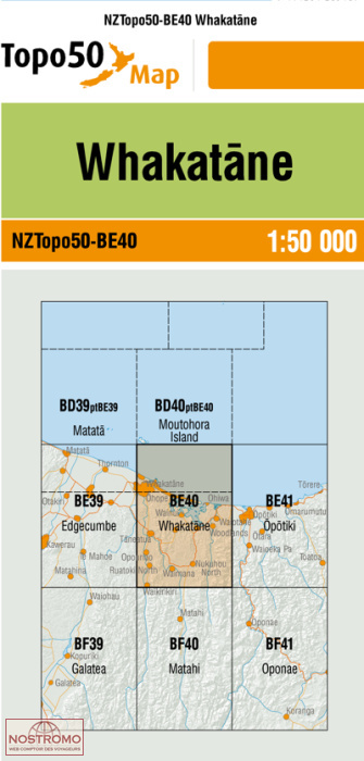 BE40 WHAKATANE | carte topographique LINZ
