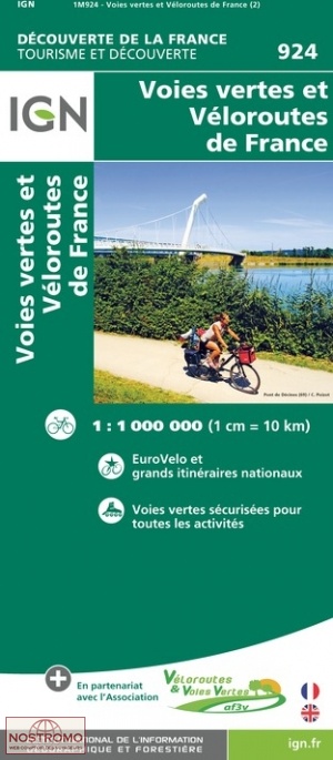 924 VOIES VERTES ET VÉLOROUTES DE FRANCE | carte de cyclotourisme IGN