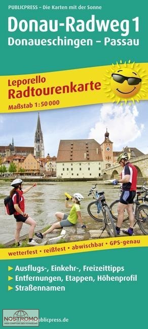 DONAU RADWEG 1 : DONAUESCHINGEN-PASSAU | Publicpress cycling map