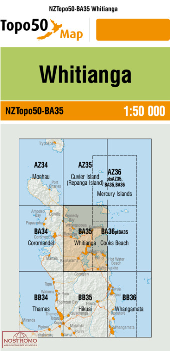 BA35 WHITIANGA | carte topographique LINZ