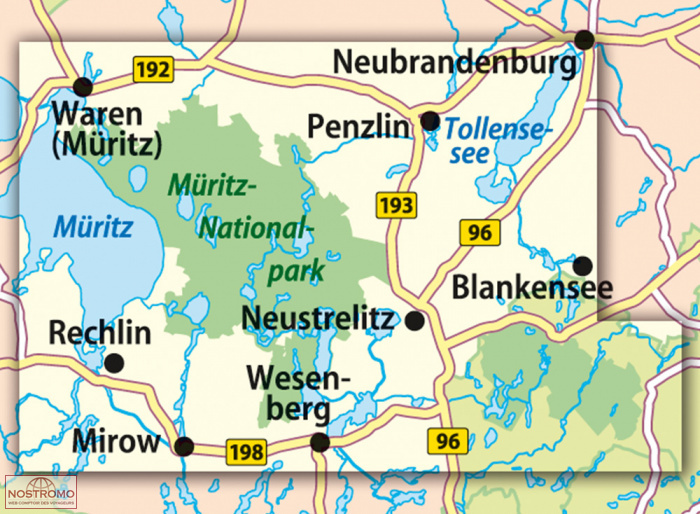 100 MÜRITZ NATIONALPARK carte de randonnée Klemmer nostromoweb