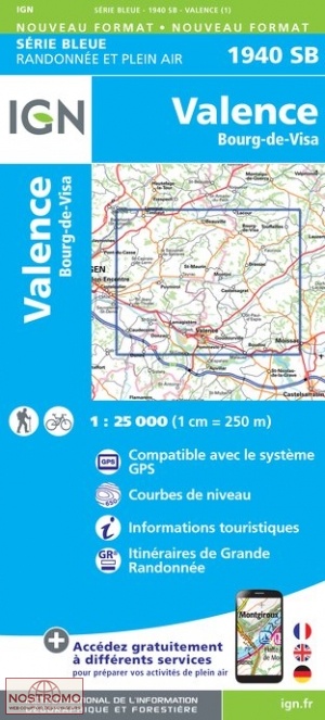 1940SB VALENCE | carte de randonnée IGN