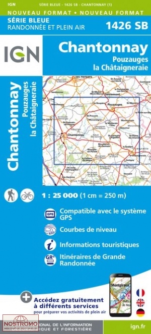 1426SB CHANTONNAY | carte de randonnée IGN
