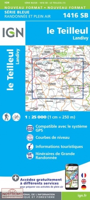 1416SB LE TEILLEUL | carte de randonnée IGN