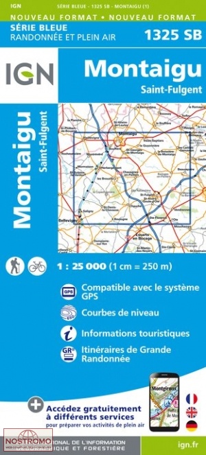 1325SB MONTAIGU | carte de randonnée IGN