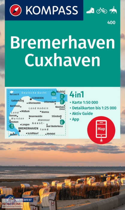 400 BREMERHAVEN - CUXHAVEN | Kompass hiking map