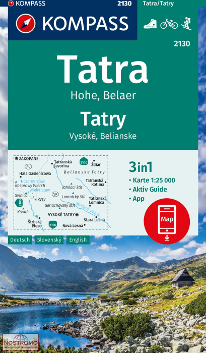 2130 TATRY VYSOKÉ, BELIANSKE | carte de randonnée Kompass