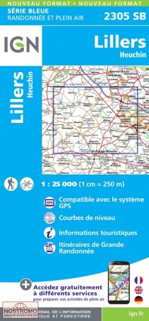 2305SB LILLERS - HEUCHIN | carte de randonnée IGN