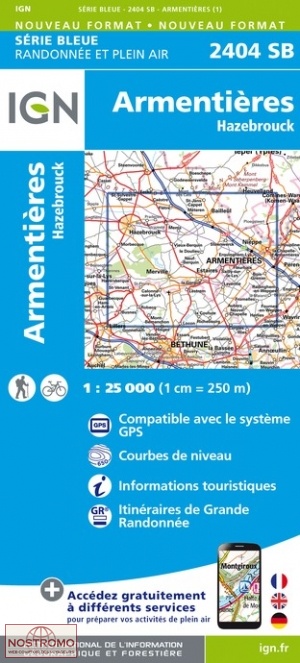 2404SB ARMENTIÈRES | carte de randonnée IGN