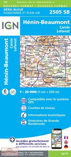 2505SB HÉNIN-BEAUMONT | carte de randonnée IGN