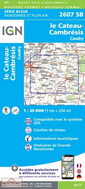 2607SB LE CATEAU-CAMBRÉSIS | carte de randonnée IGN