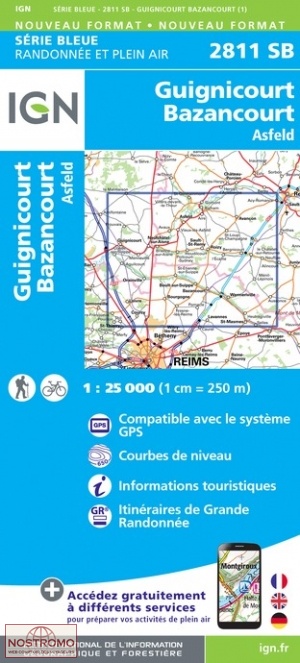 2811SB GUIGNICOURT | carte de randonnée IGN