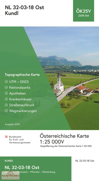 2218-OST KUNDL | carte topographique BEV