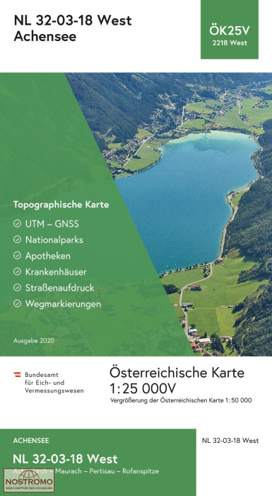 2218-WEST ACHENSEE | carte topographique BEV