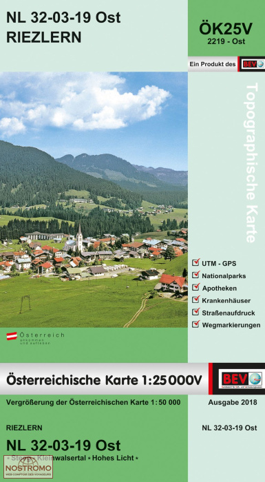2219-OST RIEZLERN | carte topographique BEV