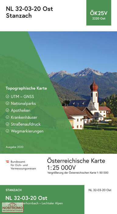 2220-OST STANZACH | carte topographique BEV