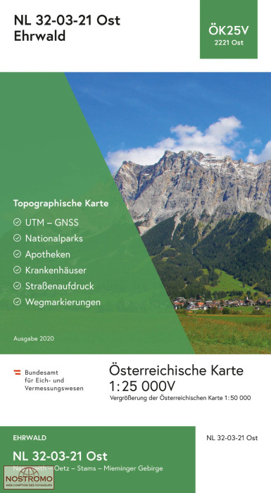 2221-OST EHRWALD | carte topographique BEV
