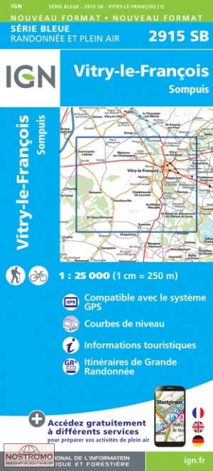 2915SB VITRY-LE-FRANÇOIS | carte de randonnée IGN