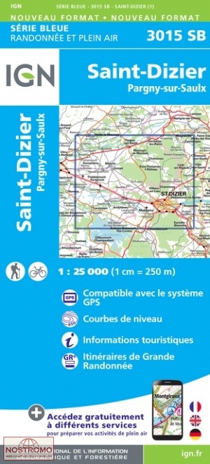 3015SB SAINT-DIZIER | carte de randonnée IGN