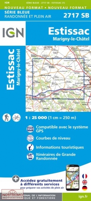 2717SB ESTISSAC | carte de randonnée IGN