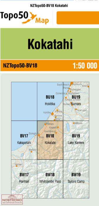 BV18 KOKATAHI | carte topographique LINZ