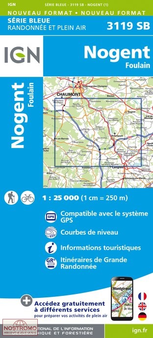 3119SB NOGENT - FOULAIN | carte de randonnée IGN