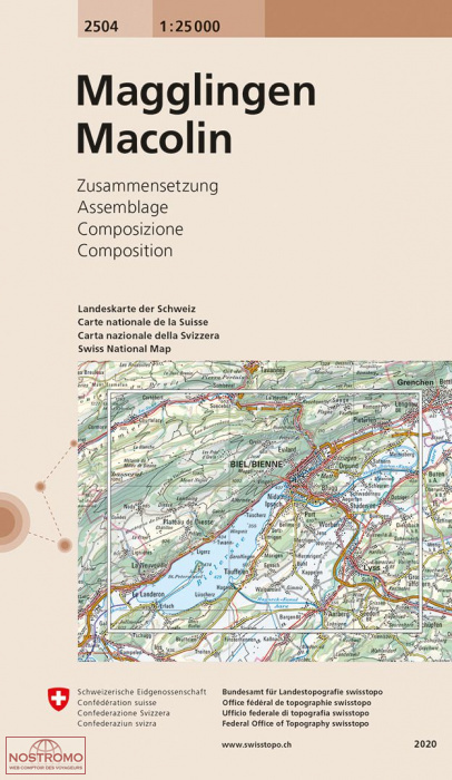 2504 MAGGLINGEN - MACOLIN | carte topographique Swisstopo