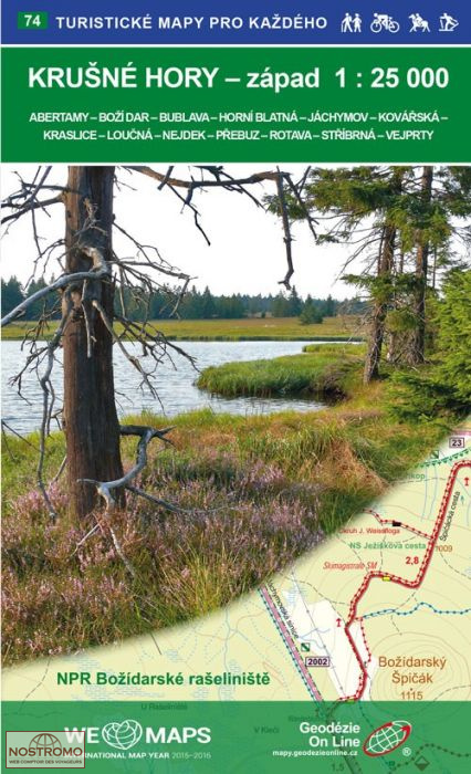 KRUŠNÉ HORY - ZÁPAD - 74 | Geodezie On Line hiking map