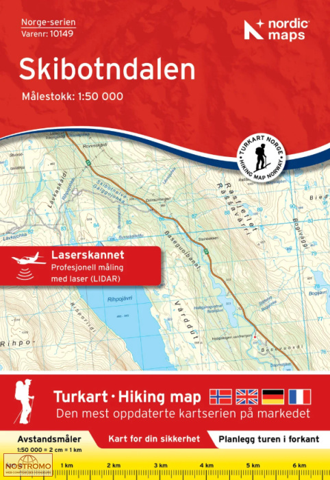10149 SKIBOTNDALEN | carte topographique Nordic Maps