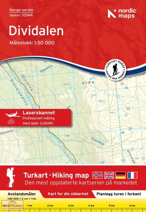 10144 DIVIDALEN | carte topographique Nordic Maps