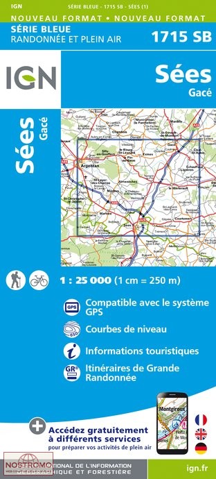 1715SB SÉES - GACÉ | carte de randonnée IGN