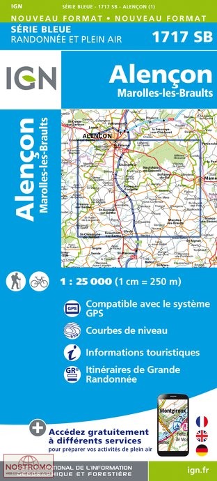 1717SB ALENÇON | carte de randonnée IGN