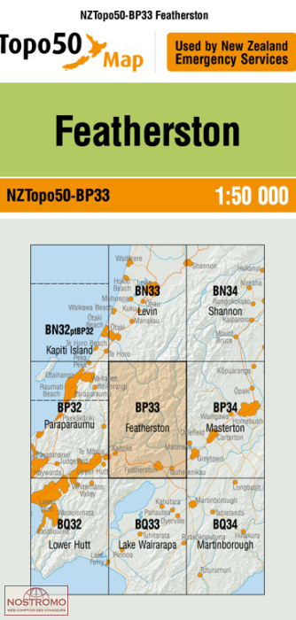 BP33 FEATHERSTON | carte topographique LINZ