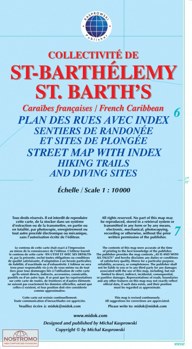 SAINT-BARTHÉLEMY | carte touristique Kasprowski
