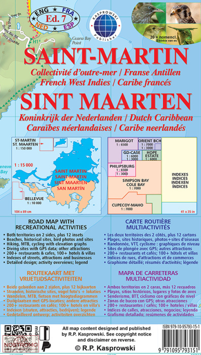 SAINT-MARTIN / SINT MAARTEN | carte touristique Kasprowski