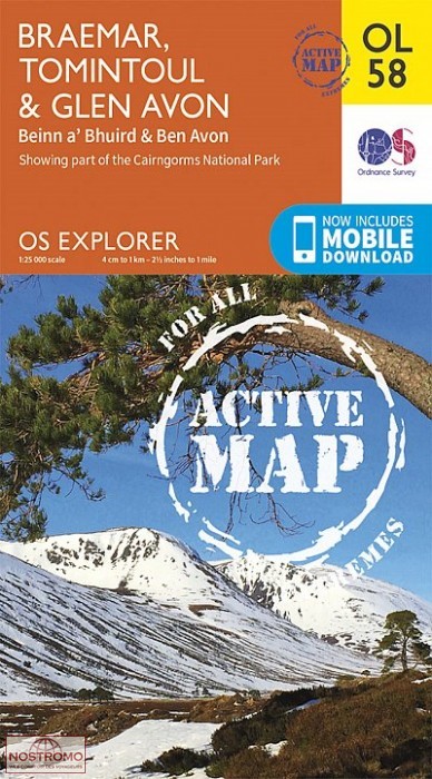 OL58 BRAEMAR, TOMINTOUL & GLEN AVON | OS hiking map