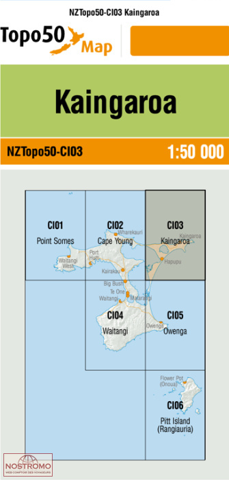 CI03 KAINGAROA | carte topographique LINZ