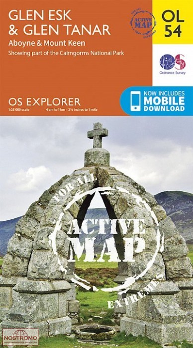 OL54 GLEN ESK & GLEN TANAR - ABOYNE & MOUNT KEEN | OS hiking map