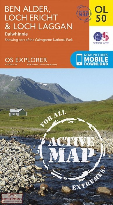 OL50 BEN ALDER, LOCH ERICHT & LOCH LAGGAN - DALWHINNIE | OS hiking map