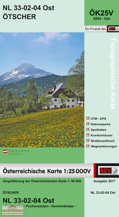 4204-OST ÖTSCHER | carte topographique BEV