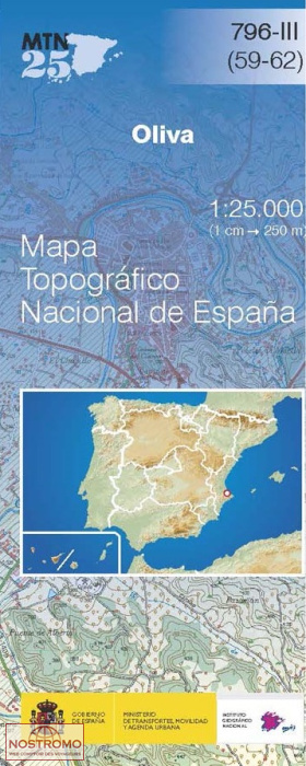 796-3 OLIVA | carte topographique CNIG