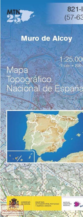 821-1 MURO DE ALCOY | carte topographique CNIG