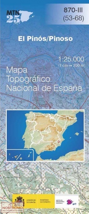 870-3 EL PINÓS/ PINOSO | carte topographique CNIG