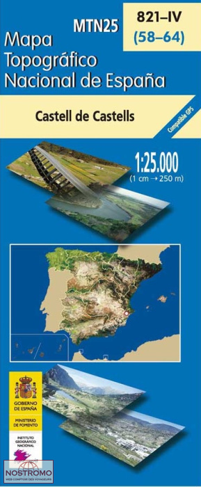 821-4 CASTELL DE CASTELLS | carte topographique CNIG