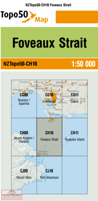 CH10 FOVEAUX STRAIT | carte topographique LINZ