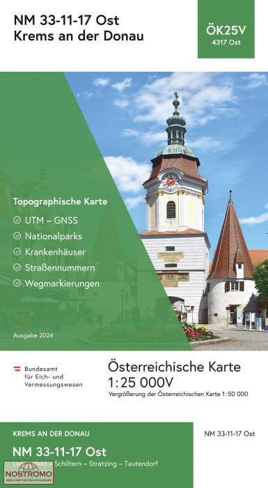4317-OST KREMS AN DER DONAU | carte topographique BEV