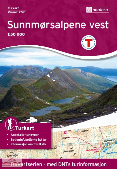 2691 SUNNMØRSALPANE VEST | carte de randonnée Nordeca